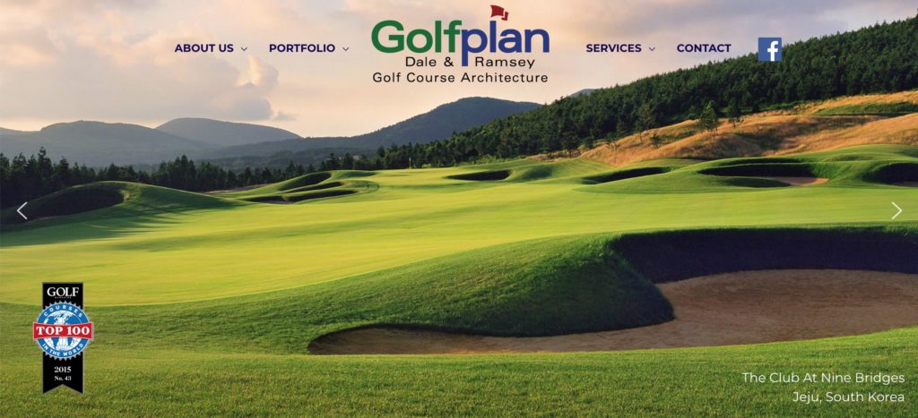 Screenshot of GolfPlan website home page